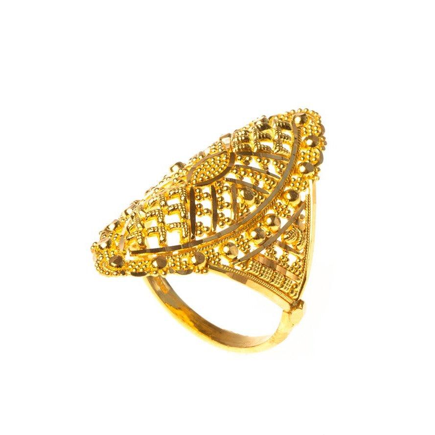 22ct Gold Filigree Dress Ring (5.8g) LR-7818