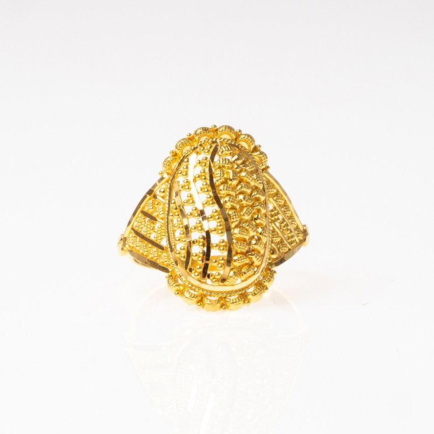 22ct Gold Filigree Dress Ring LR-7821 - Minar Jewellers