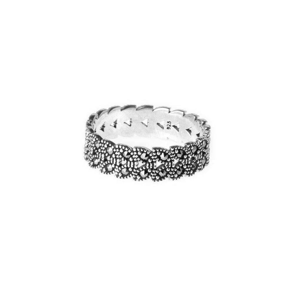 Sterling Silver Eternity Ring set with rhinestones LR-7932 - Minar Jewellers