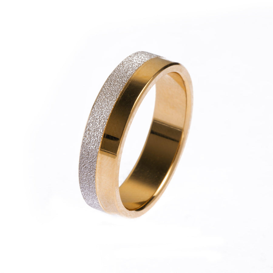22ct Gold Ring with Sand Effect Rhodium Design LR/GR-8317
