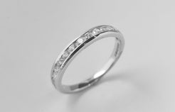 18ct White Gold Eternity Ring with Swarovski Zirconias LR13065 - Minar Jewellers