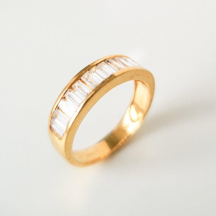 22ct Gold Eternity Ring set with Baguette Cut Swarovski Zirconias LR14481 - Minar Jewellers