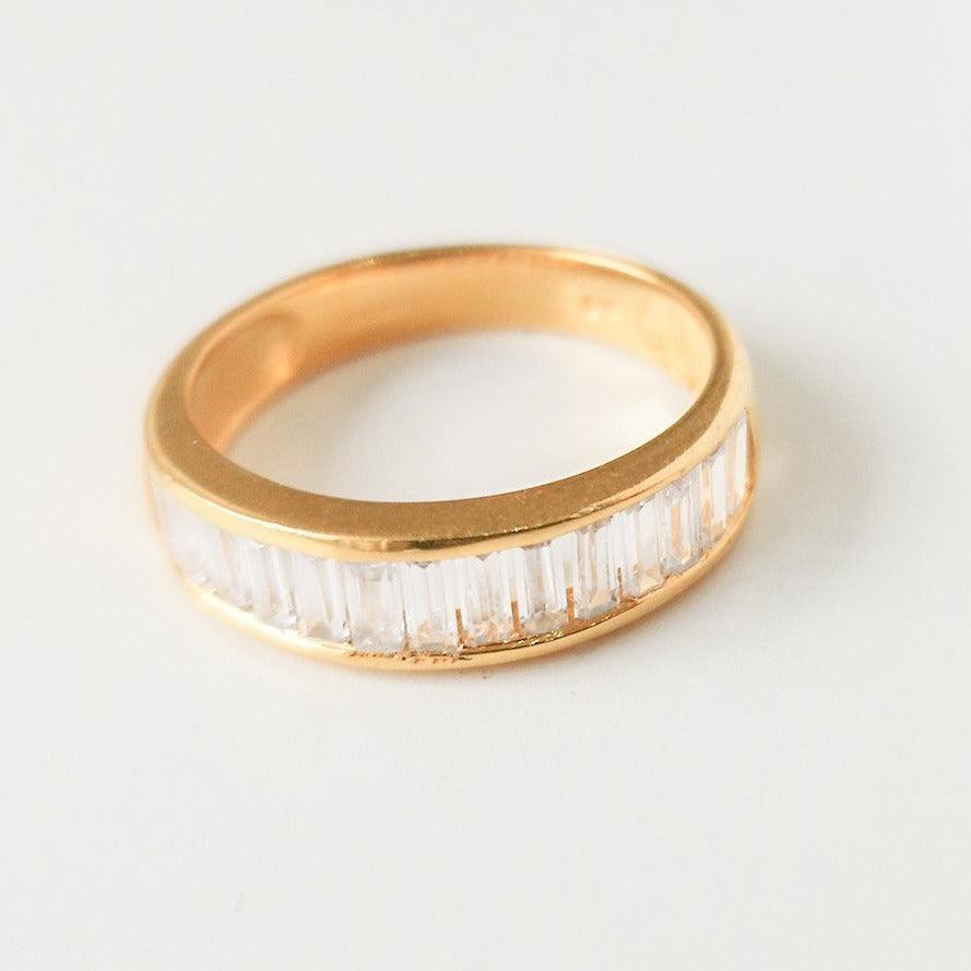 22ct Gold Eternity Ring set with Baguette Cut Swarovski Zirconias LR14481 - Minar Jewellers