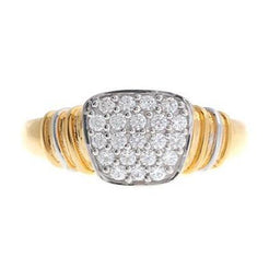 22 Carat Gold Cluster Men's Ring set with Cubic Zirconias LR14784 - Minar Jewellers