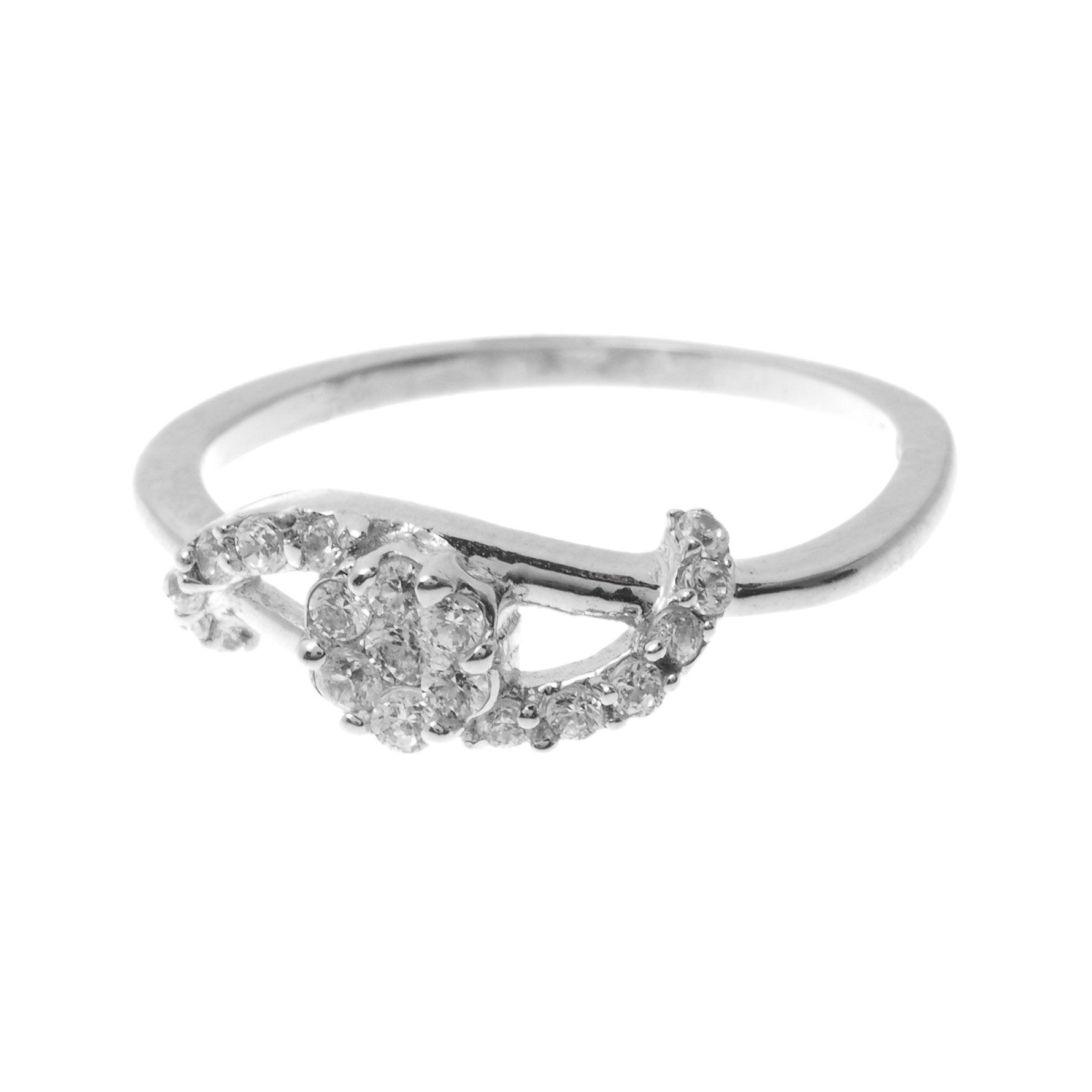 18ct White Gold Cubic Zirconia Engagement Ring LR1496 - Minar Jewellers