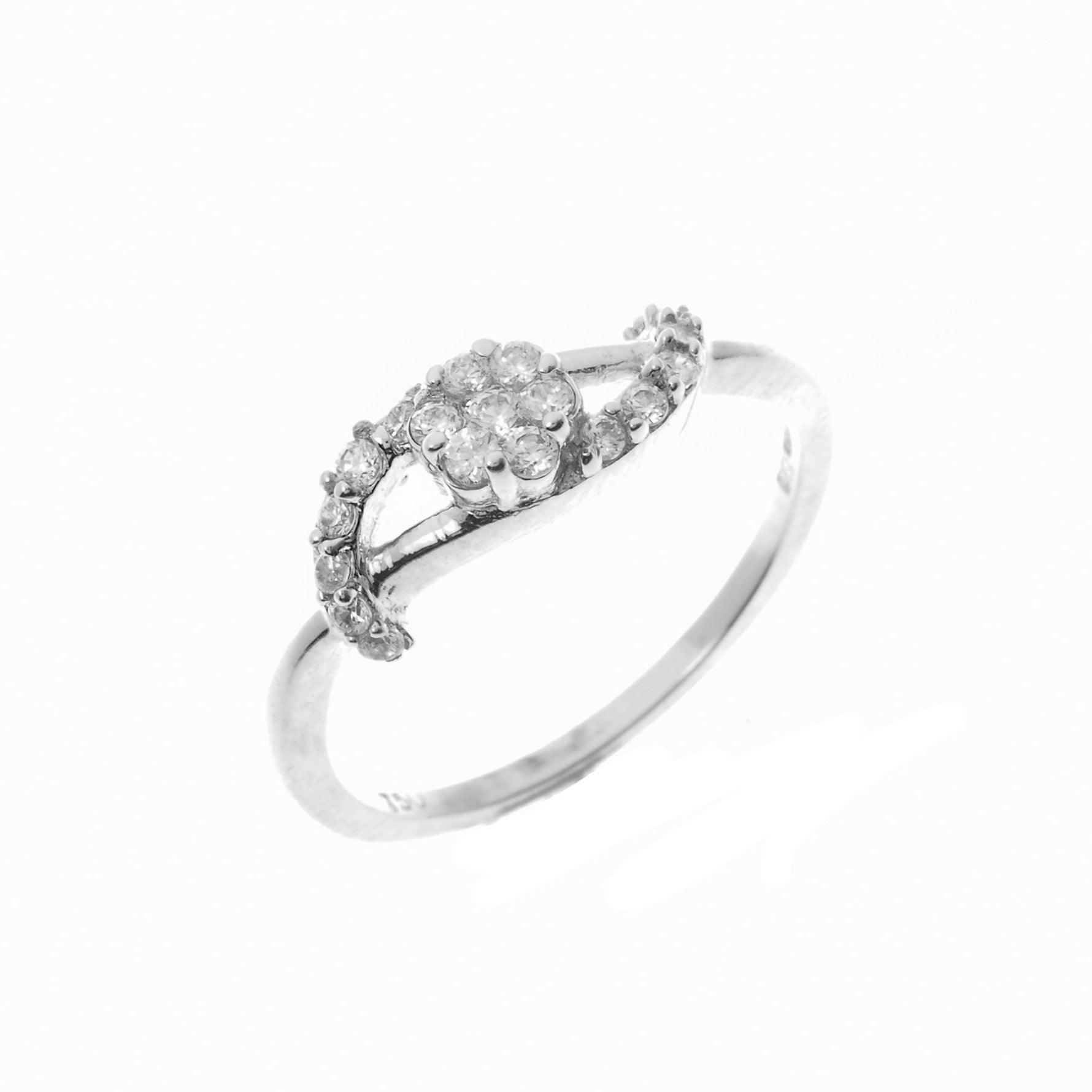 18ct White Gold Cubic Zirconia Engagement Ring LR1496 - Minar Jewellers