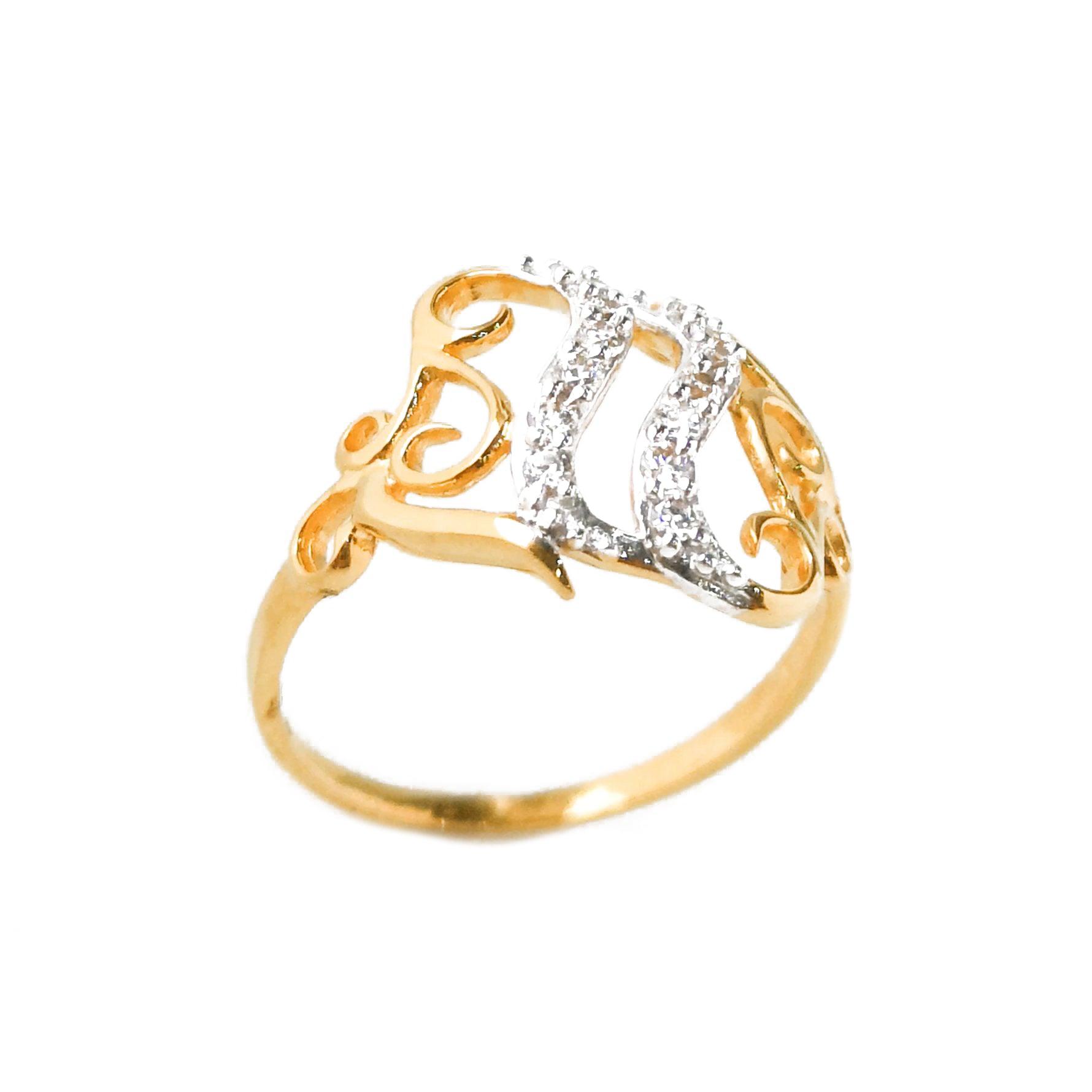 22ct Gold Dress Ring with Swarovski Zirconias LR15388 - Minar Jewellers
