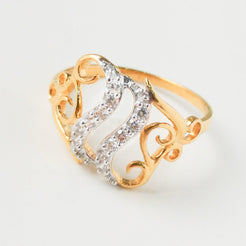 22ct Gold Dress Ring with Swarovski Zirconias LR15388 - Minar Jewellers
