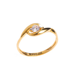 22ct Gold Ring with Swarovski Zirconia Stone LR16352 - Minar Jewellers