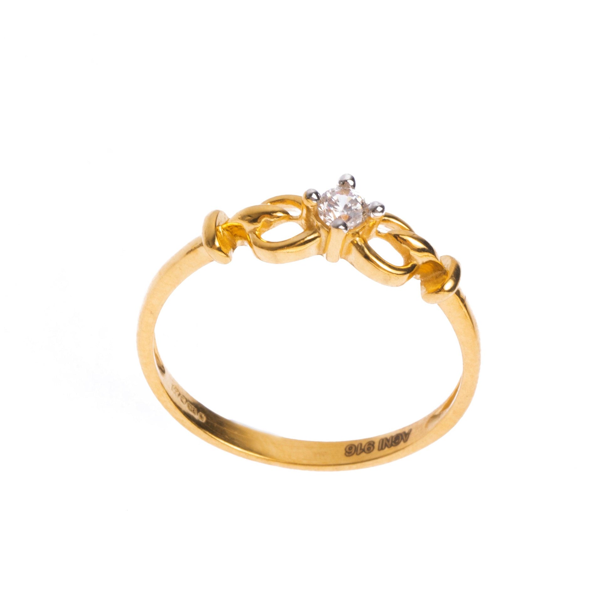 22ct Gold Swarovski Zirconia Ring LR20107 - Minar Jewellers