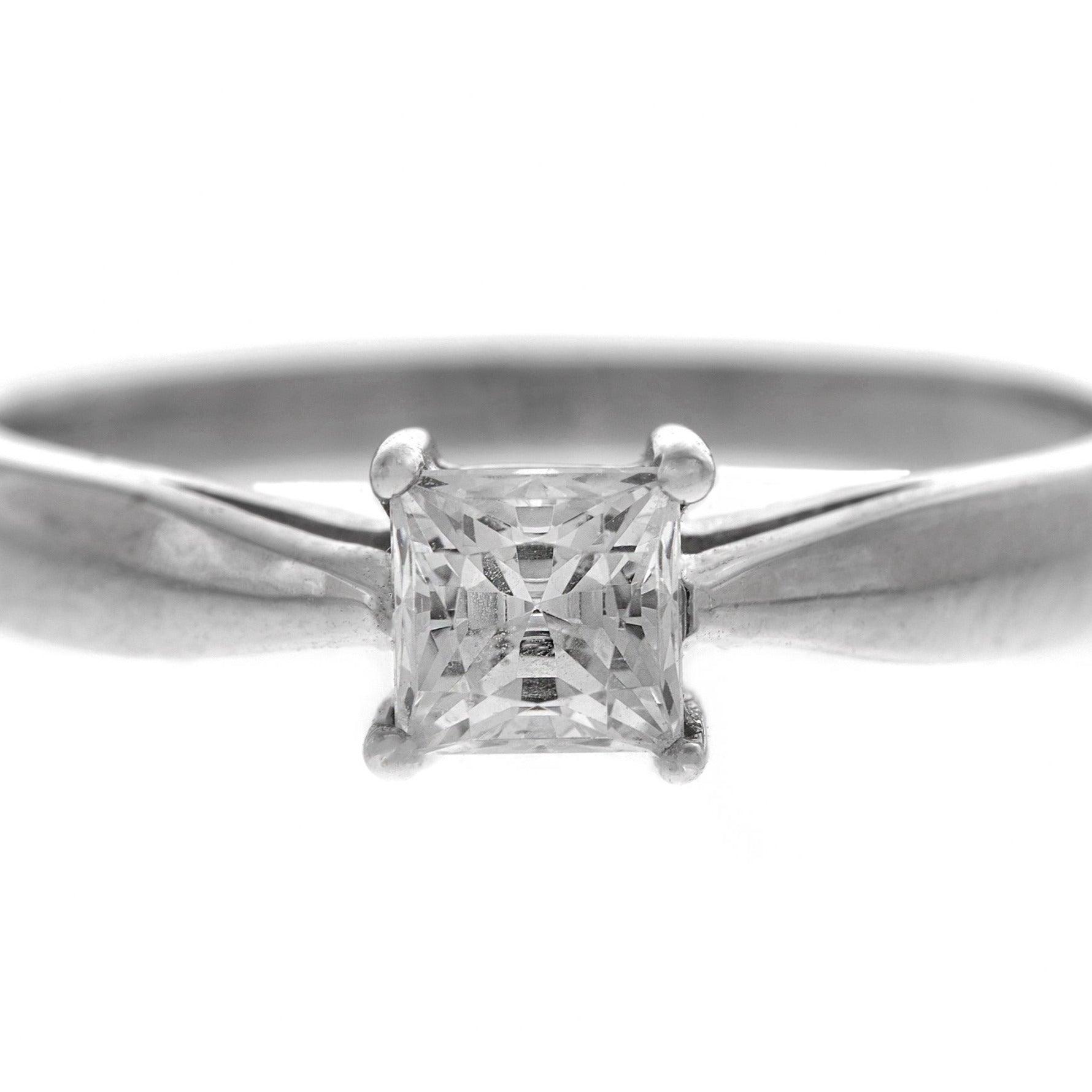 18ct White Gold Cubic Zirconia Engagement Ring (2.23g) LR9012 - Minar Jewellers