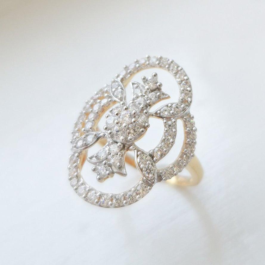 22ct Gold Dress Ring set with Swarovski Zirconias (4.97g) LR9194 - Minar Jewellers