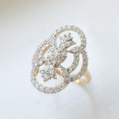 22ct Gold Dress Ring set with Swarovski Zirconias (4.97g) LR9194 - Minar Jewellers
