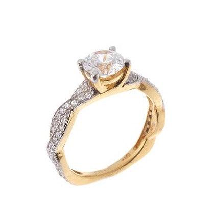 22ct Gold Cubic Zirconia Engagement Ring and Wedding Band Suite LRNEW2