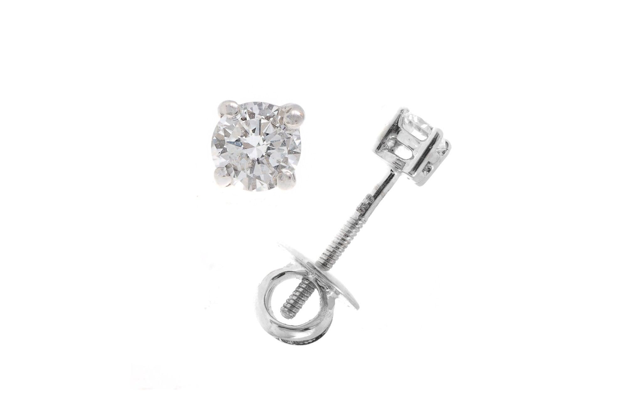 18ct White Gold 0.3ct Diamond Stud Earrings (MCS2263) - Minar Jewellers
