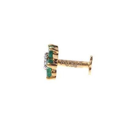 18ct Gold Diamond and Emerald / Sapphire / Ruby / Amethyst / Turquoise Screw Back Nose Stud MCS2656/7/8 - Minar Jewellers
