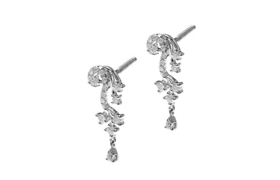 18ct White Gold Diamond Drop Earrings (MCS2676)