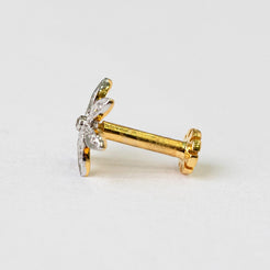 18ct Gold 0.02ct Diamond Cluster Screw Back Nose Stud MCS2793 - Minar Jewellers