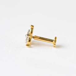 18ct Gold Diamond Cluster Screw Back Nose Stud MCS2795 - Minar Jewellers