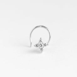 18ct Gold Diamond Cluster Wire Back Nose Stud MCS2796 - Minar Jewellers