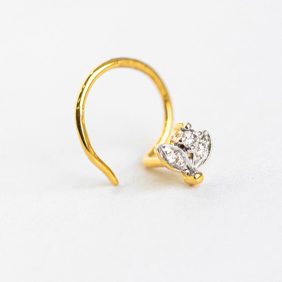 18ct Gold Diamond Cluster Wire Back Nose Stud MCS2798