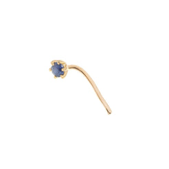 18ct Gold Emerald┋Ruby┋Sapphire L Shape Back Nose Stud (0.02ct - 0.10ct) - Minar Jewellers