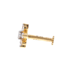 18ct Gold Diamond Cluster Screw Back Nose Stud MCS2809 - Minar Jewellers