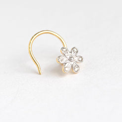 18ct Gold Diamond Cluster Wire Back Nose Stud MCS2810 - Minar Jewellers