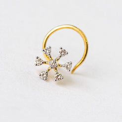 18ct Gold Diamond Cluster Wire Back Nose Stud MCS2812 - Minar Jewellers