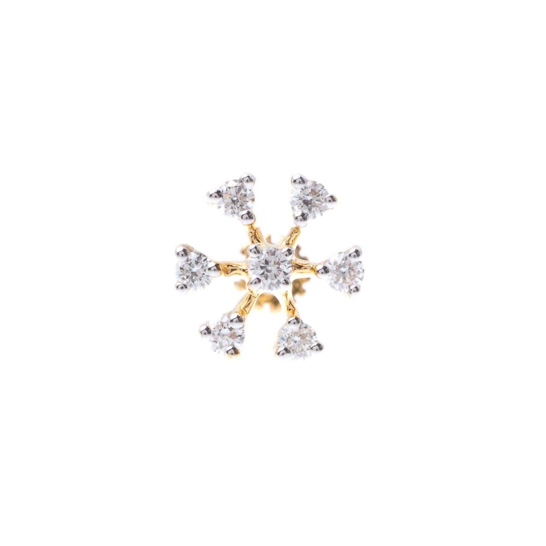 18ct Gold 0.08ct Diamond Cluster Screw Back Nose Stud MCS2812 - Minar Jewellers