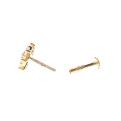 18ct Gold 0.08ct Diamond Cluster Screw Back Nose Stud MCS2812 - Minar Jewellers