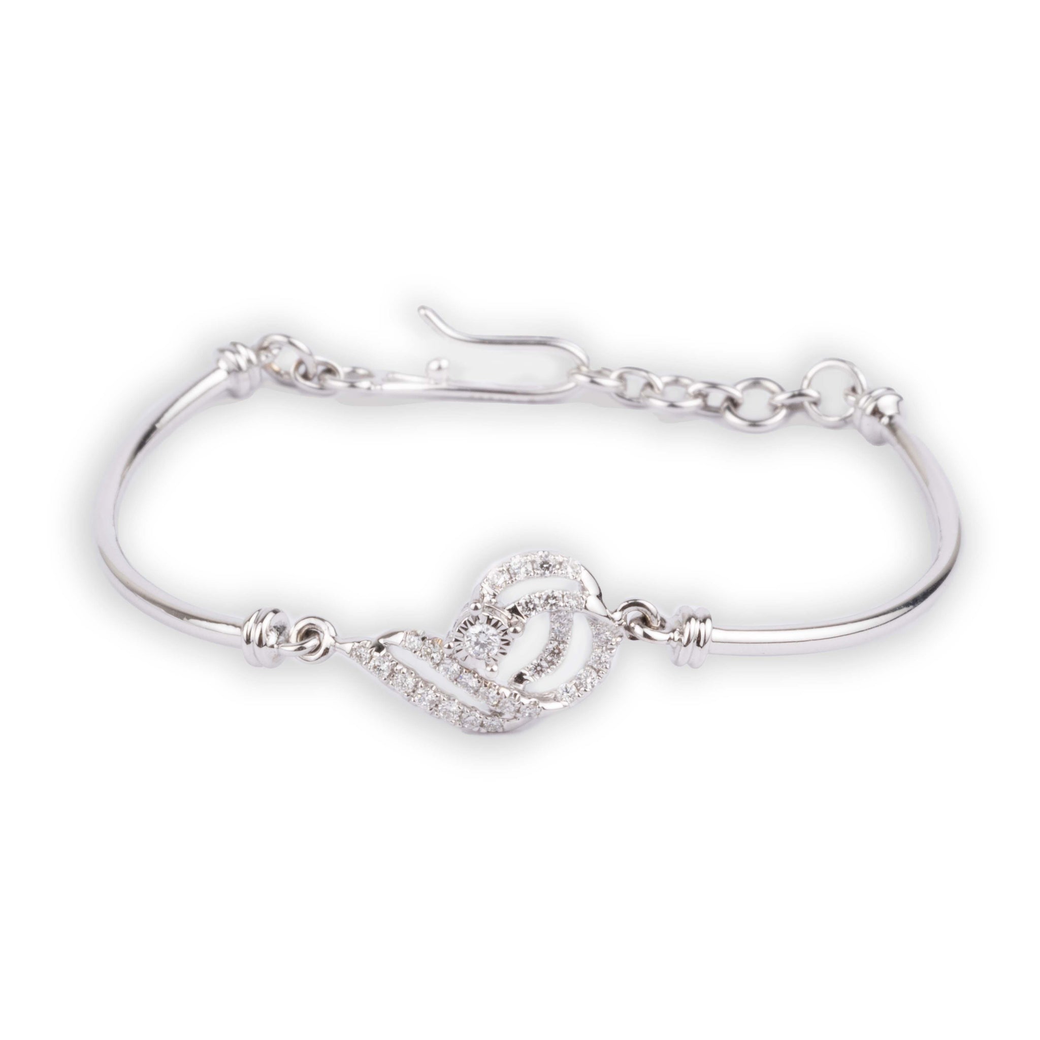 18ct White Gold Diamond Children's Bangle Bracelet MCS2948