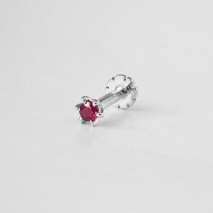 18ct Gold Emerald┋Ruby┋Sapphire Screw Back Nose Stud (0.02ct - 0.16ct)