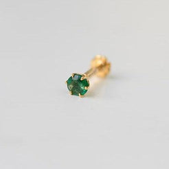 18ct Gold Emerald┋Ruby┋Sapphire Screw Back Nose Stud (0.02ct - 0.40ct) - Minar Jewellers