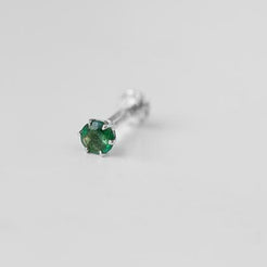 18ct Gold Emerald┋Ruby┋Sapphire Screw Back Nose Stud (0.02ct - 0.40ct) - Minar Jewellers