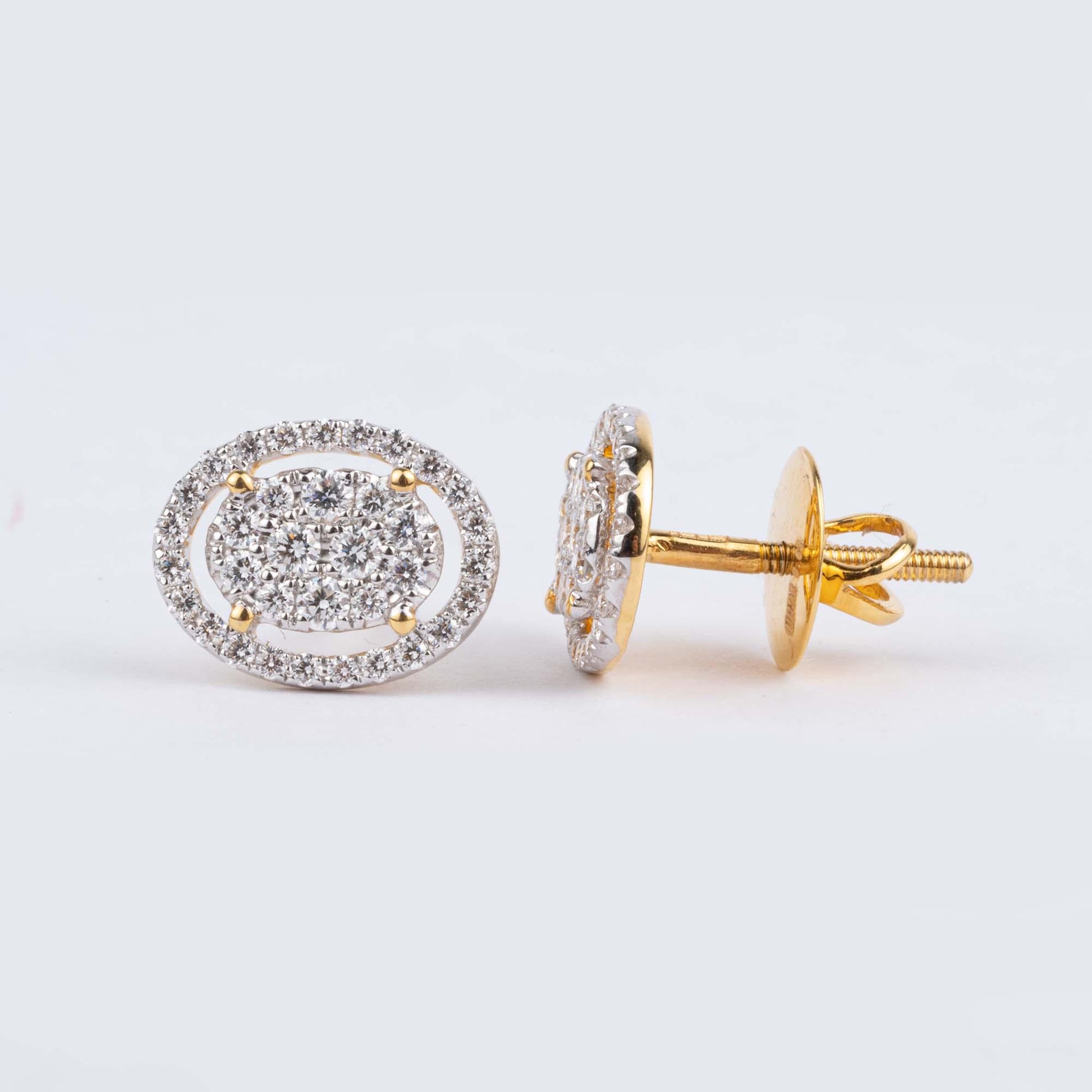 18ct Yellow Gold Diamond Stud Earrings (0.63ct) MCS4298 - Minar Jewellers