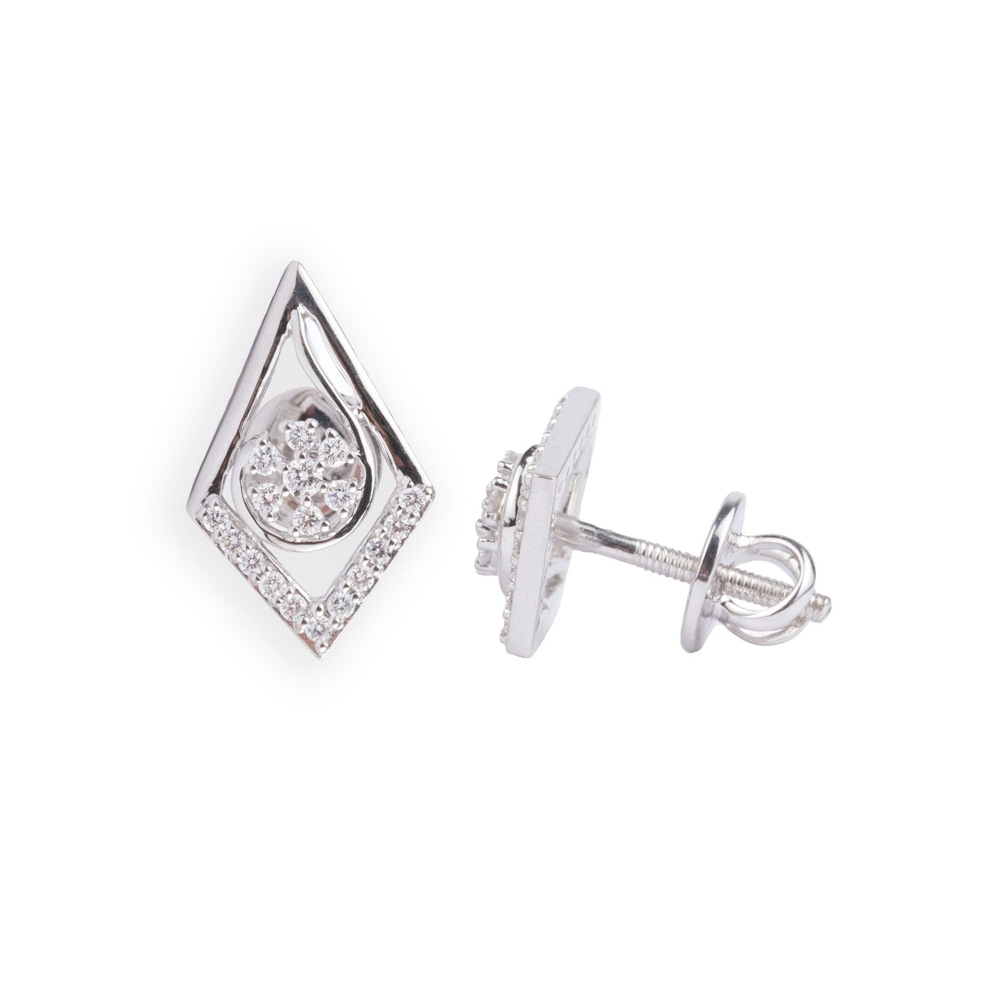 18ct White Gold Diamond Earrings (0.28ct) MCS4653 - Minar Jewellers