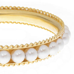 22ct Yellow Gold & Cultured Pearl Bangle (G1833), Minar Jewellers - 2