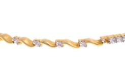 22ct Yellow Gold Bangle set with Cubic Zirconias (G1917), Minar Jewellers - 3