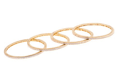 Stone Set 22ct Gold and Cubic Zirconia Bangles (B-1555) - Four