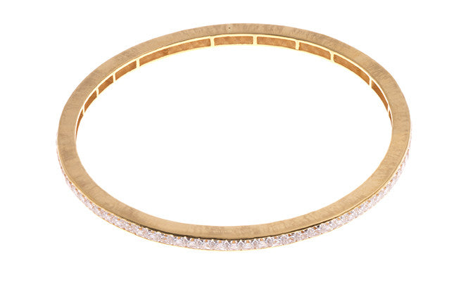 Stone Set 22ct Gold and Cubic Zirconia Bangles (B-1555) - From Above