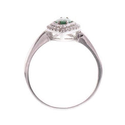 18ct White Gold Emerald & Diamond Dress Ring, Minar Jewellers - 5