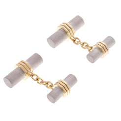 18ct White & Yellow Gold Men's Cufflinks CU-2537 - Minar Jewellers