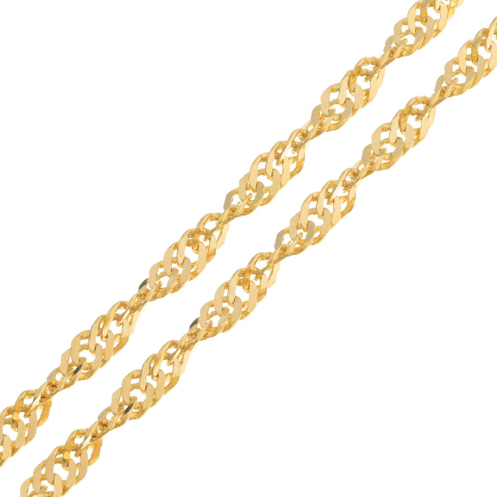 22ct Gold Ripple Unisex Chain with Lobster Clasp (C-2803)