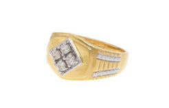 22ct Gold Cubic Zirconia Men's Ring GR14255 - Minar Jewellers