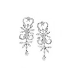 18ct White Gold Necklace and Earrings set with Cubic Zirconia stones (47.95g) N&E-90188 - Minar Jewellers