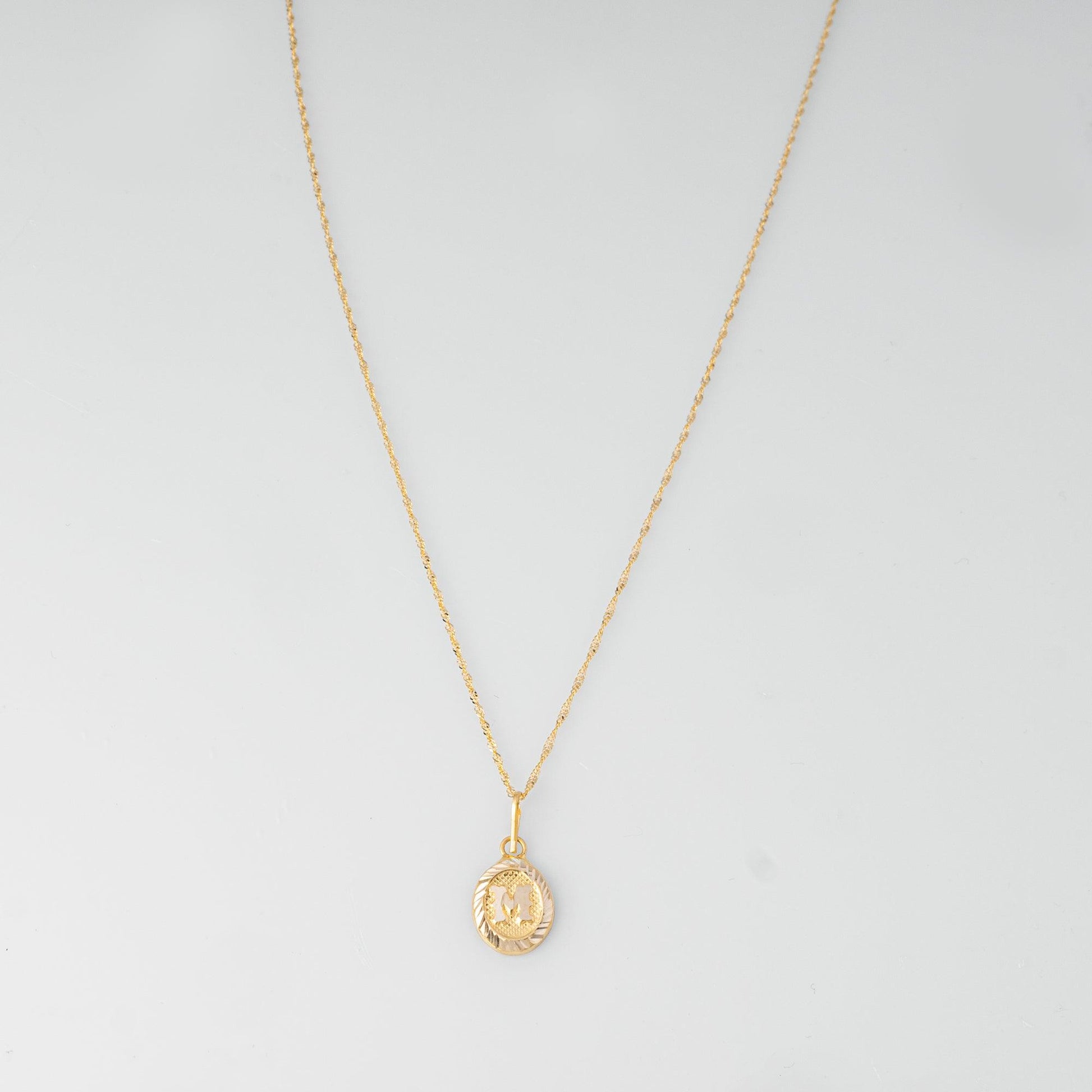 'M' 22ct Gold Initial Pendant P-7550 - Minar Jewellers