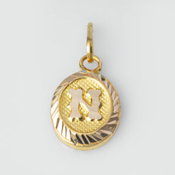 'N' 22ct Gold Initial Pendant P-7550 - Minar Jewellers