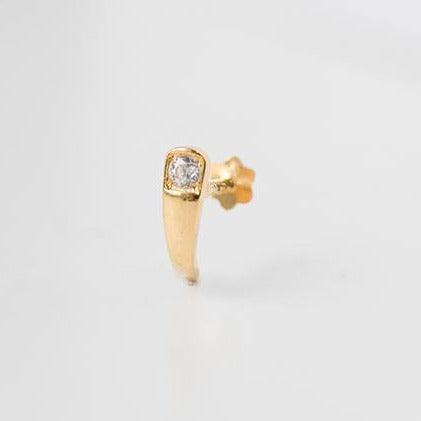 18ct Yellow Gold Faux Nose Ring with Screw Back Nose Stud set with one Cubic Zirconia NIP-7-090