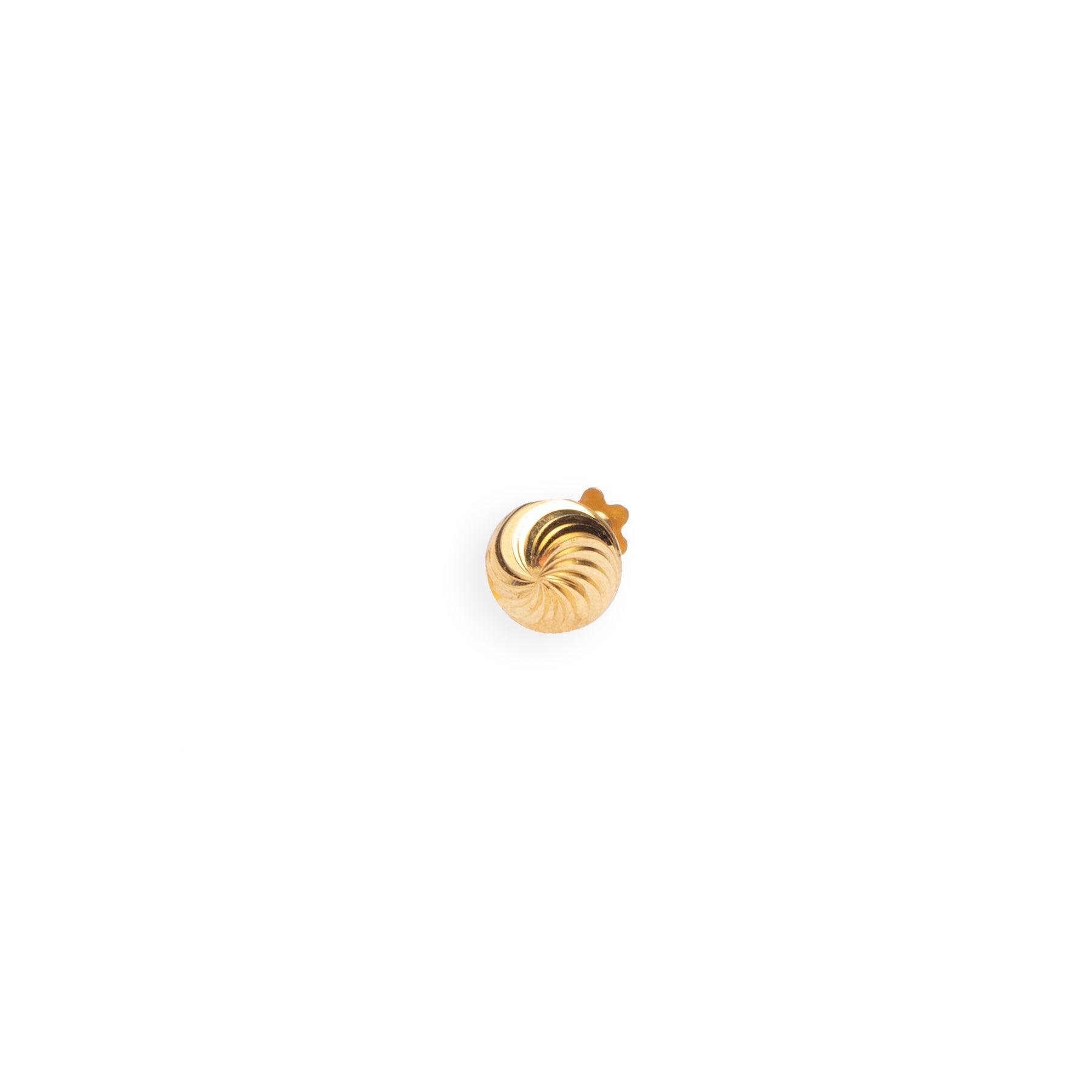 18ct Yellow Gold Screw Back Nose Stud with Diamond Cut Design (3mm - 5mm) NIP-7-900 - Minar Jewellers